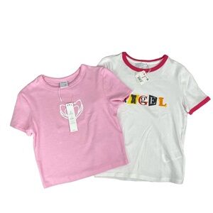BERSHKA and HOUSEBRAND Bundle of Two NWT Short Sleeve Tees, Size Small